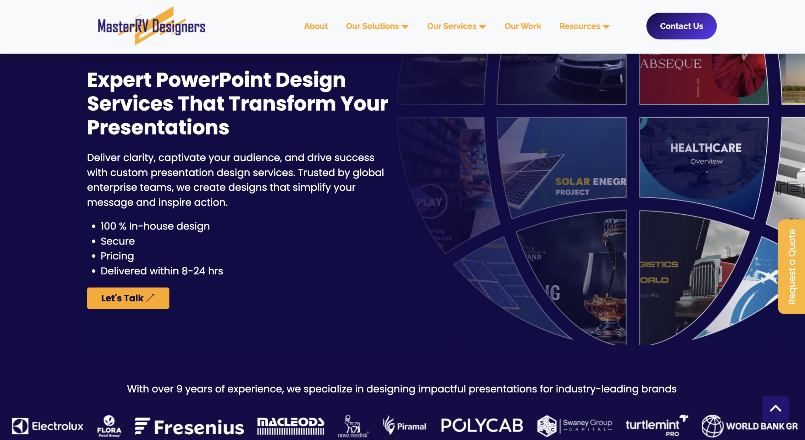 MasterRV Designers | Home Page - Screenshot