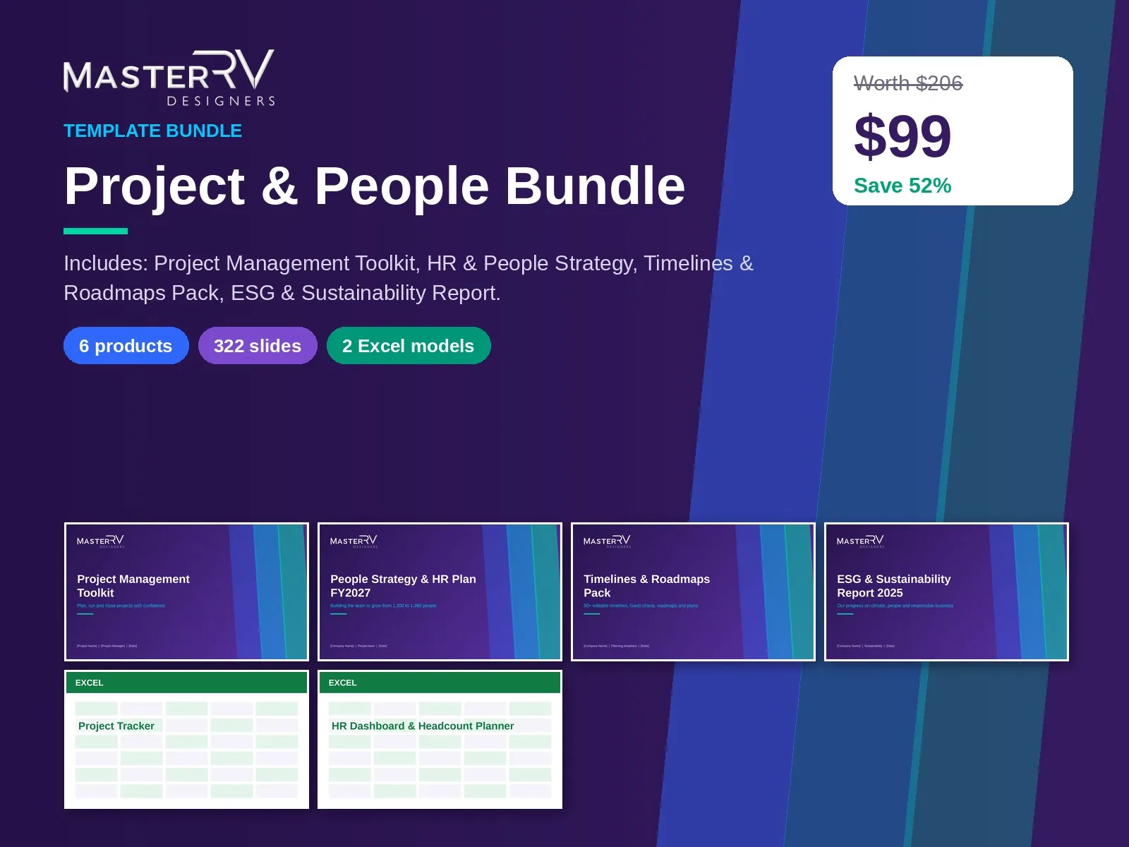 Project & People Bundle – PowerPoint templates bundle
