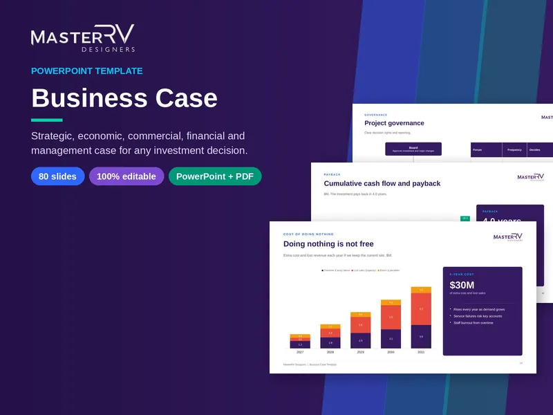 Business Case PowerPoint template by MasterRV