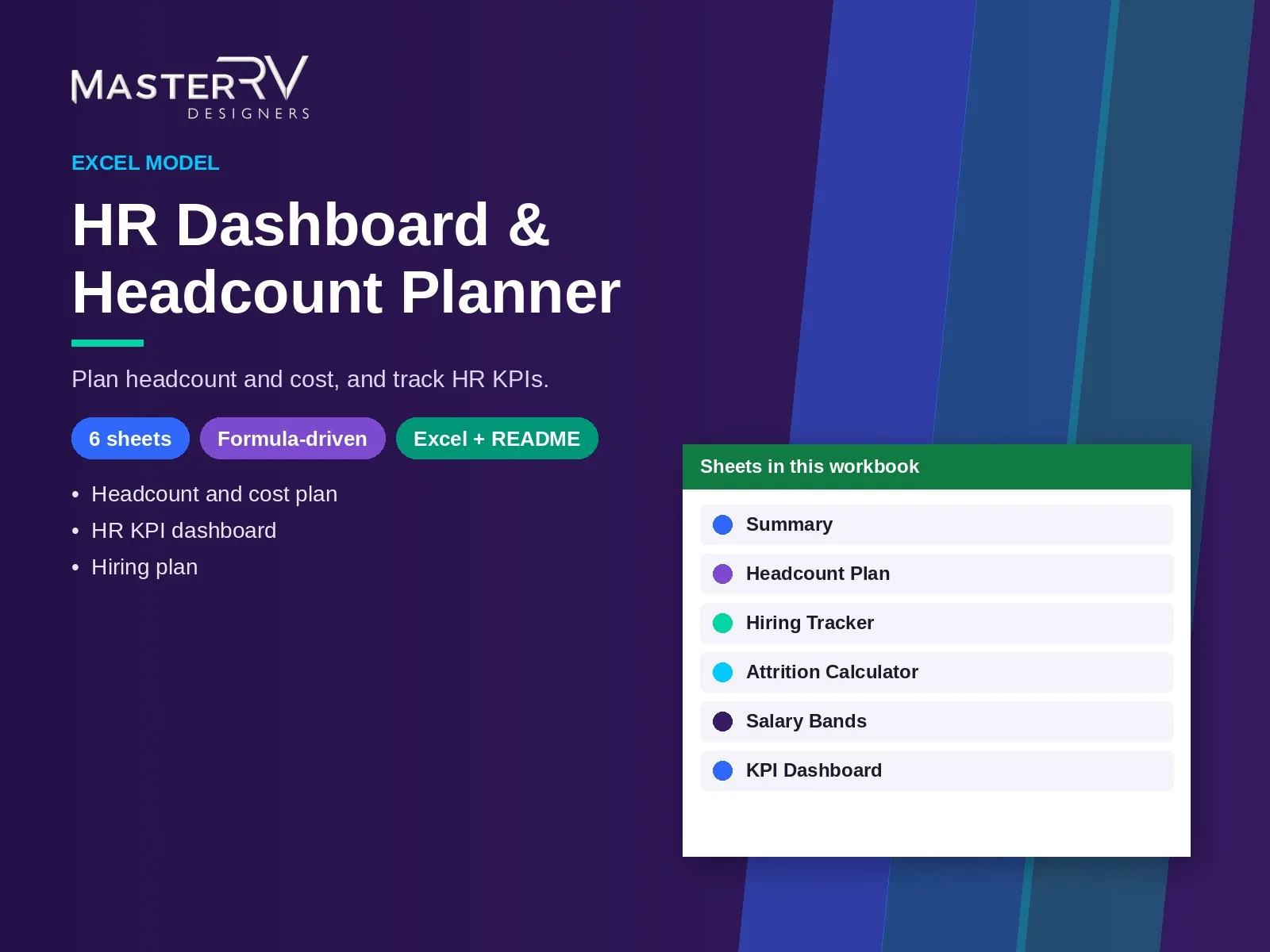 HR Dashboard & Headcount Planner (Excel) template