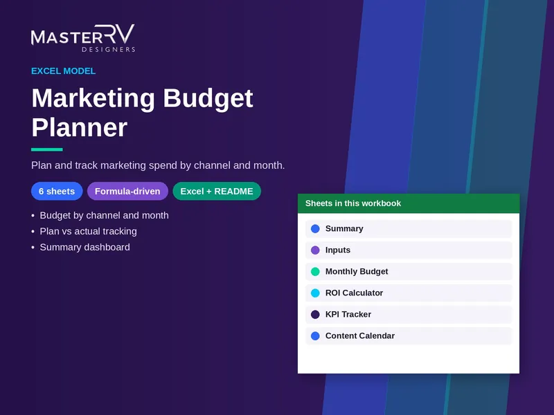 Marketing Budget Planner (Excel) Excel template by MasterRV